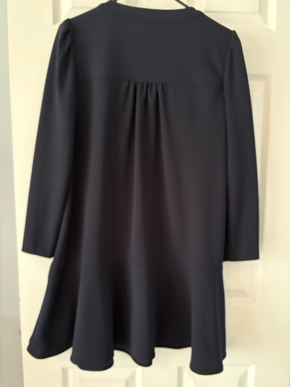 Tommy Hilfiger Navy Long Sleeve A-Line Dress with Gold Zip - Picture 2 of 3